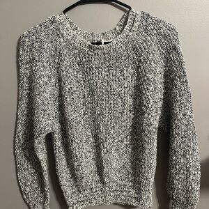 Free People Black and White Knit Sweater